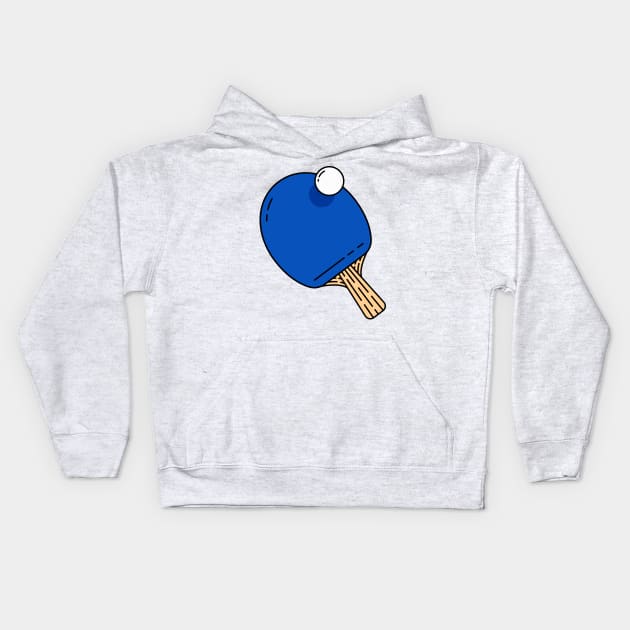 Ping Pong Paddle - Blue Version - Not Text Pingpong Table Tennis Whiff Whaff Kids Hoodie by Millusti